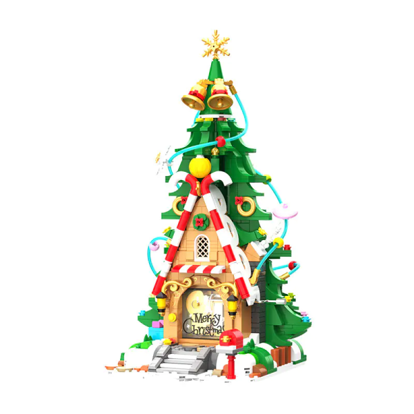 JAKI JK5128 Christmas Elf Tree House Hand Rotating Music - MOC FACTORY