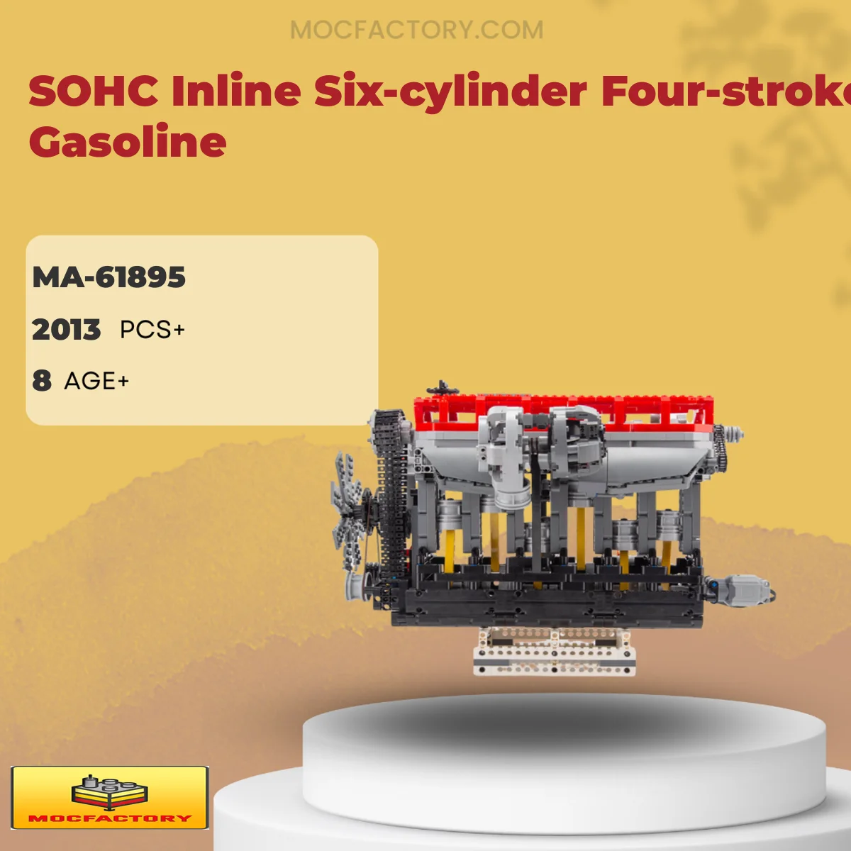 MOC Factory 61895 SOHC Inline Six-cylinder Four-stroke Gasoline Model Bricks