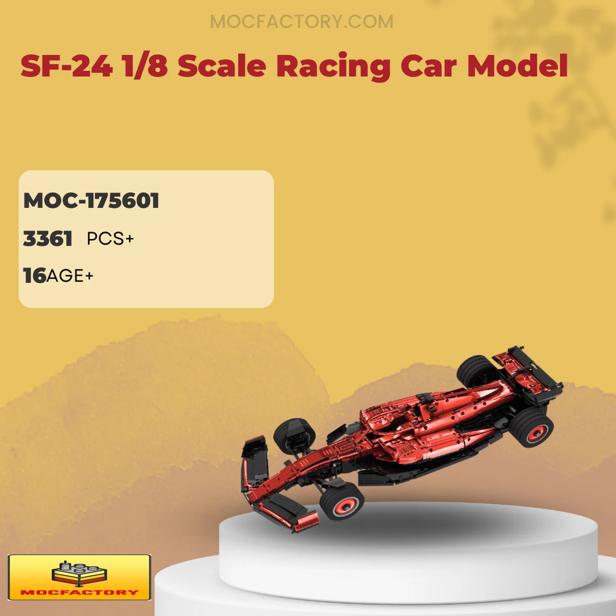 MOC Factory 175601 SF-24 1/8 Scale Racing Car Model Model Bricks