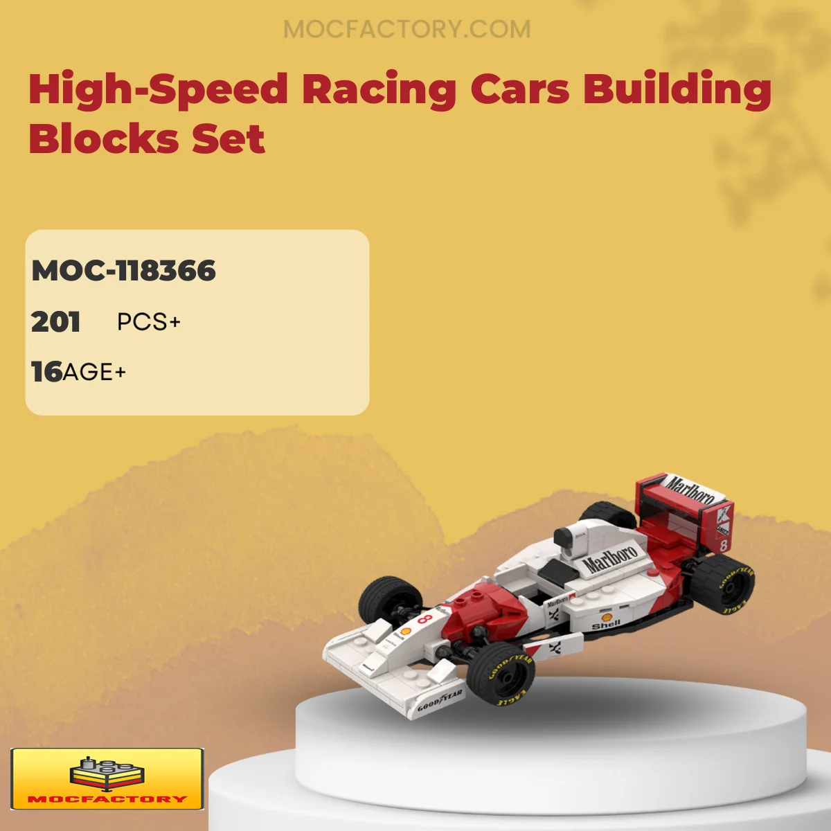 MOC Factory 118366 High-Speed Racing Cars Building Blocks Set Model Bricks