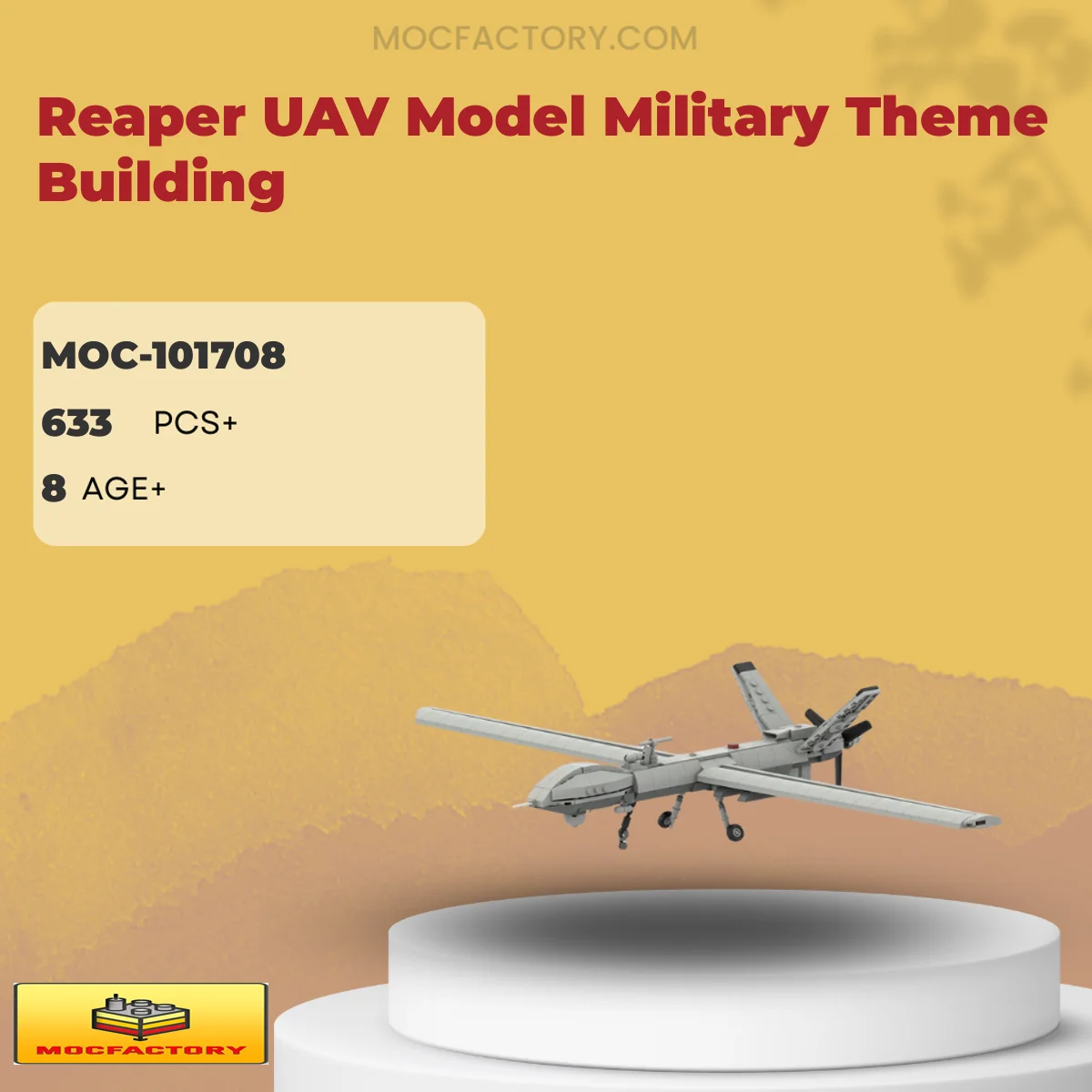 MOC Factory 101708 Reaper UAV Model Military Theme Building Model Bricks