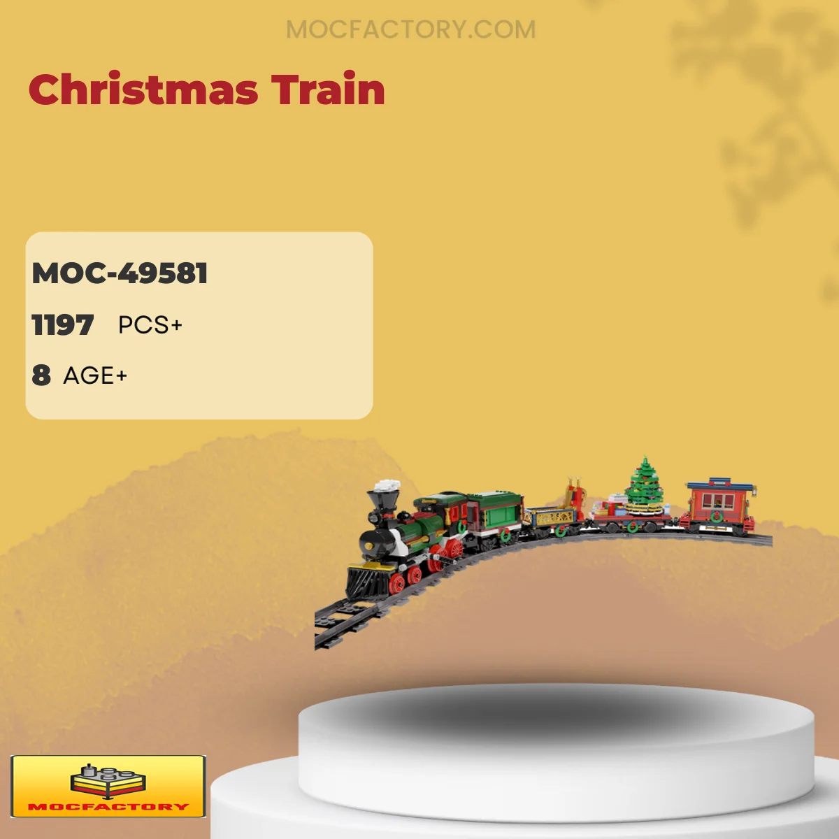 MOC Factory 49581 Christmas Train Model Bricks
