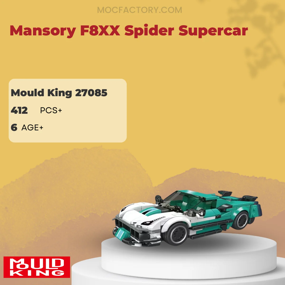 MOULD KING 27085 Mansory F8XX Spider Supercar Model Bricks