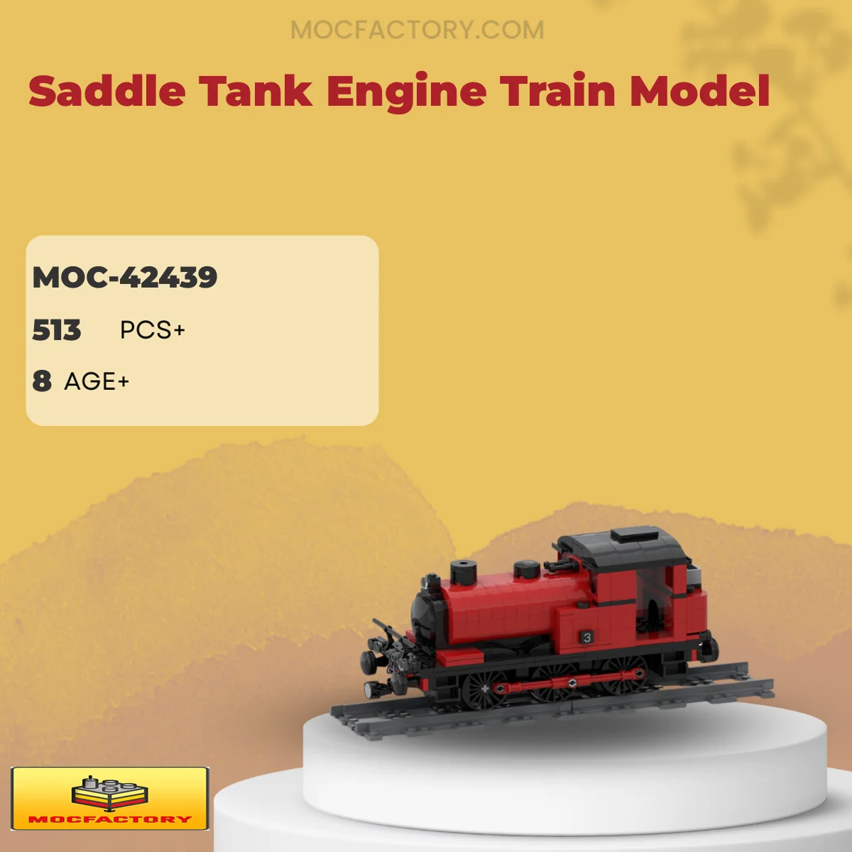 MOC Factory 42439 Saddle Tank Engine Train Model Model Bricks