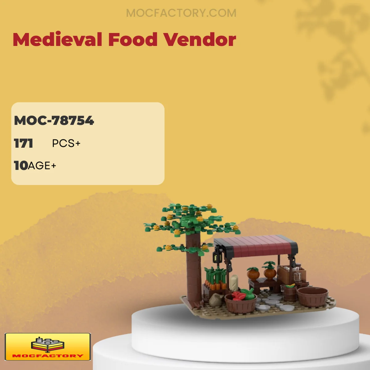 MOC Factory 78754 Medieval Food Vendor Model Bricks