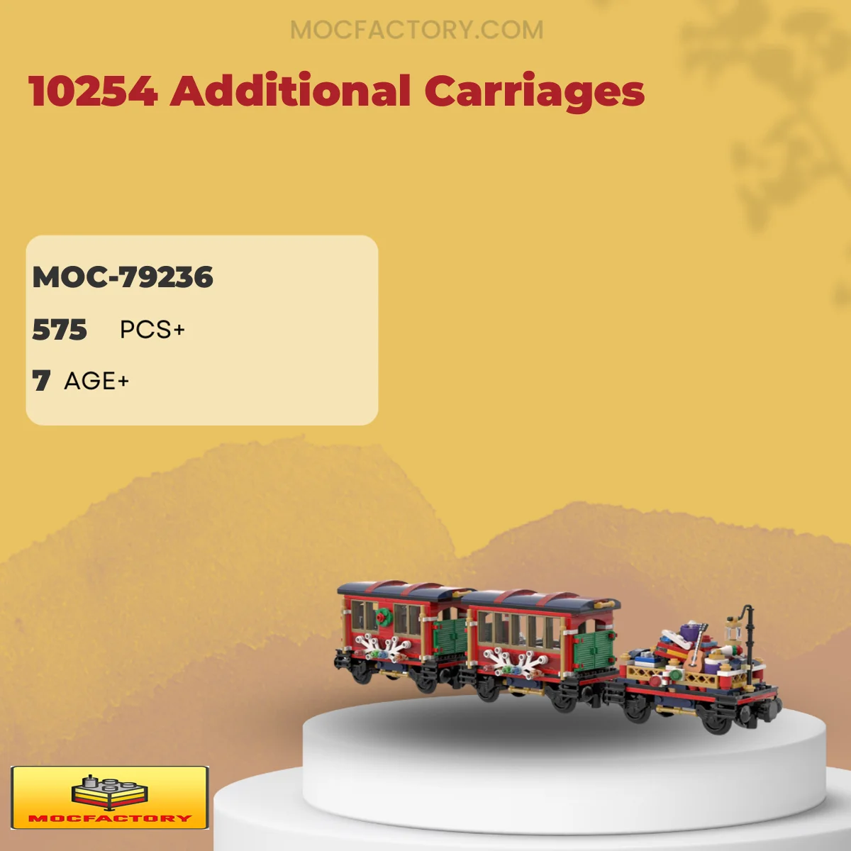 MOC Factory 79236 10254 Additional Carriages Model Bricks