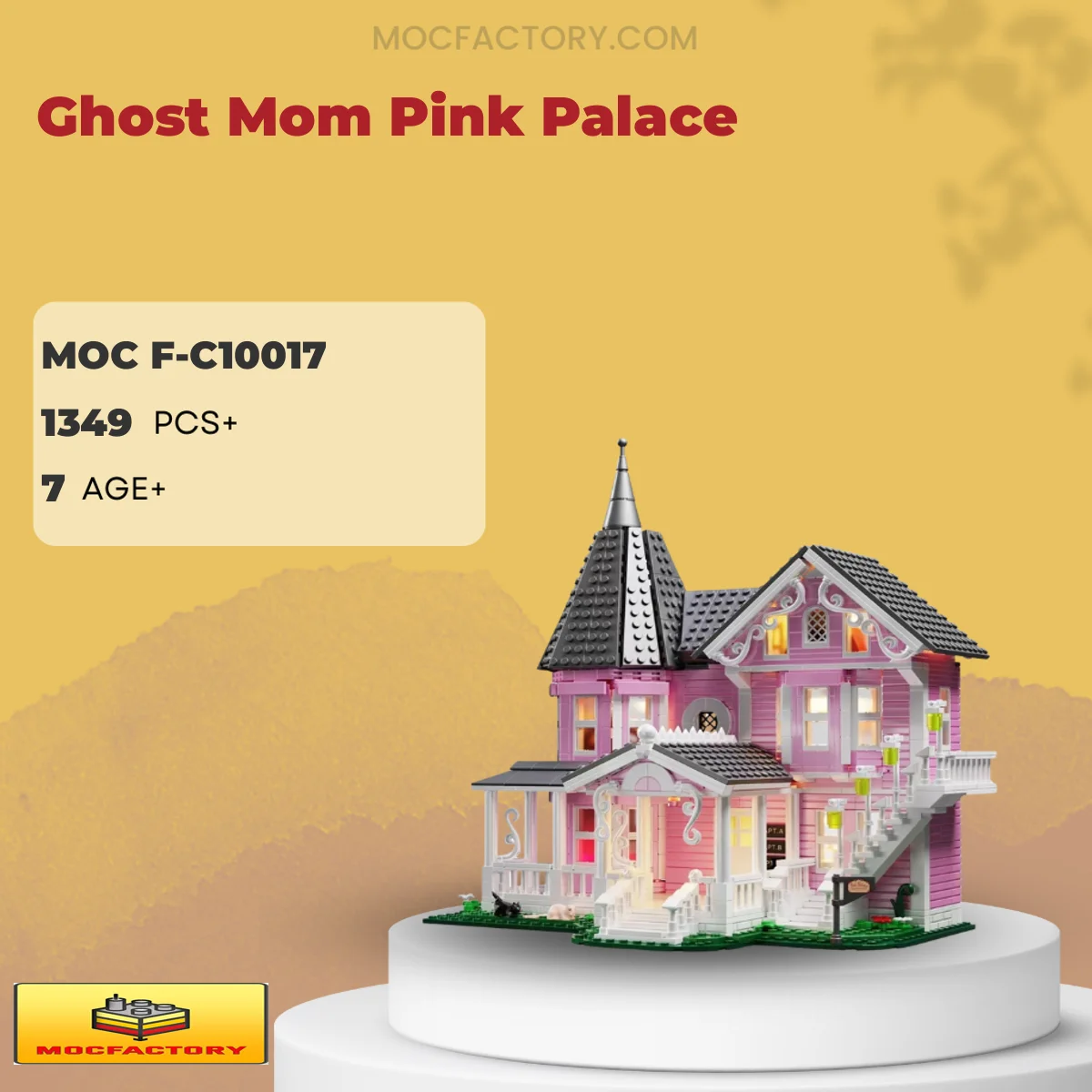 MOC Factory F-C10017 Ghost Mom Pink Palace Model Bricks