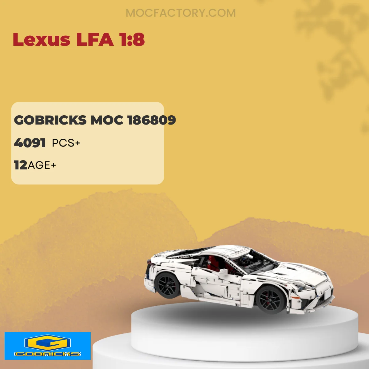 Gobricks 186809 Lexus LFA 1:8 Model Bricks