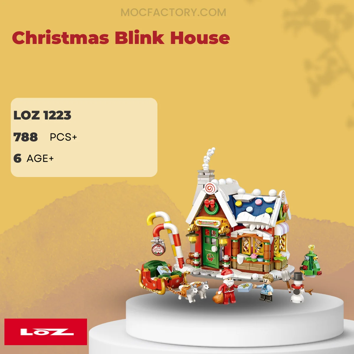 LOZ 1223 Christmas Blink House Model Bricks