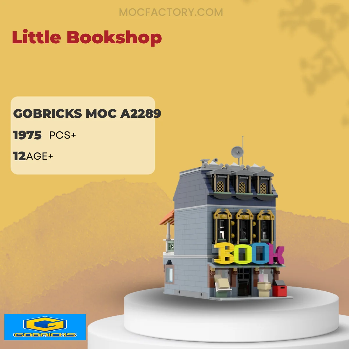 Gobricks A2289 Little Bookshop Model Bricks
