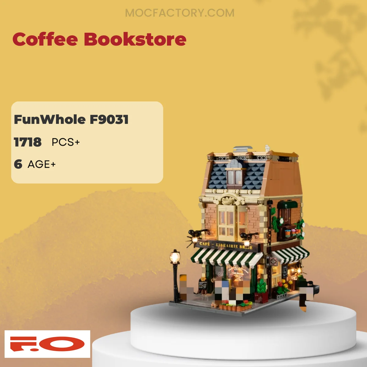 FunWhole F9031 Coffee Bookstore Model Bricks