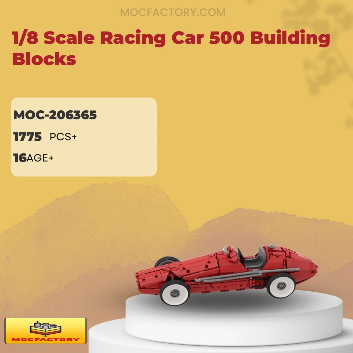 MOC Factory 206365 1/8 Scale Racing Car 500 Building Blocks Model Bricks