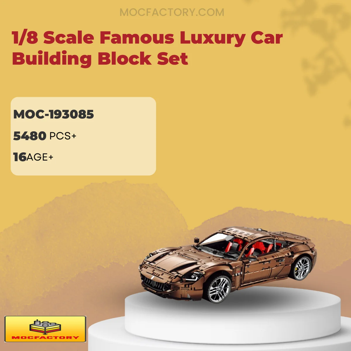 MOC Factory 193085 1/8 Scale Famous Luxury Car Building Block Set Model Bricks