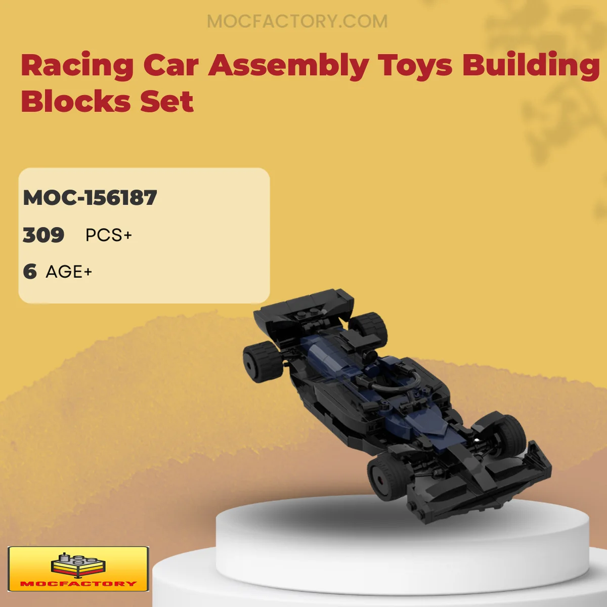 MOC Factory 156187 Racing Car Assembly Toys Building Blocks Set Model Bricks