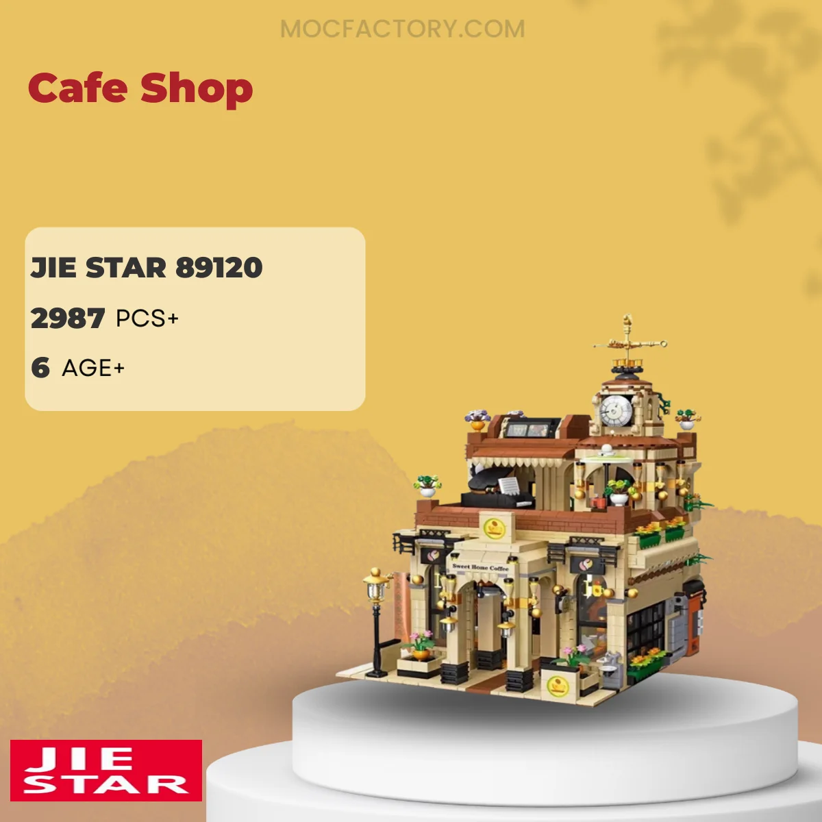 JIESTAR 89120 Cafe Shop Model Bricks