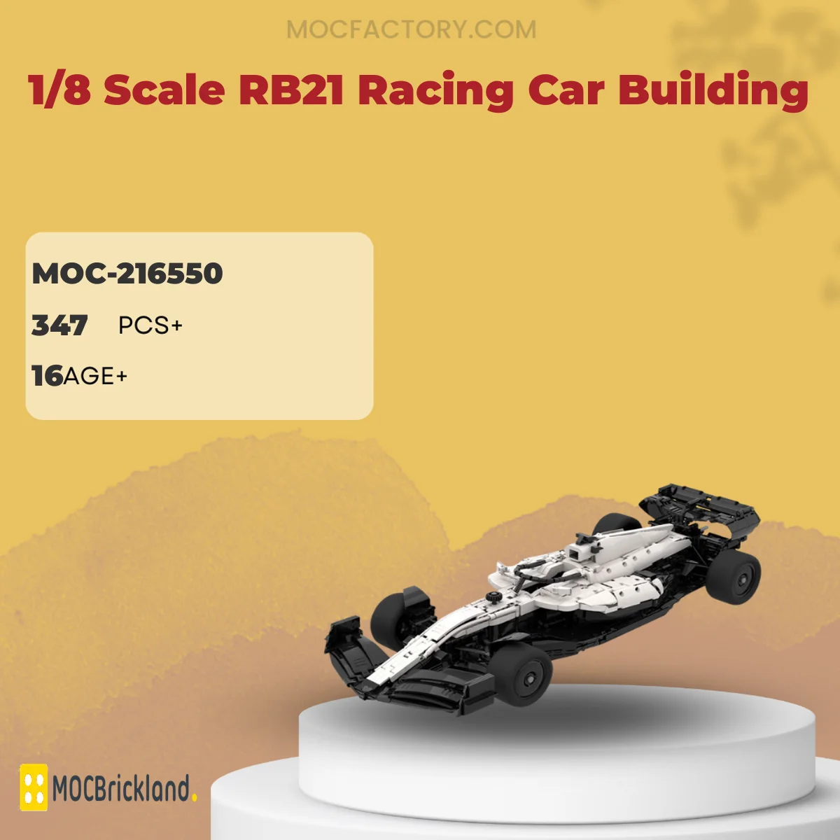 MOCBRICKLAND 216550 1/8 Scale RB21 Racing Car Building Model Bricks